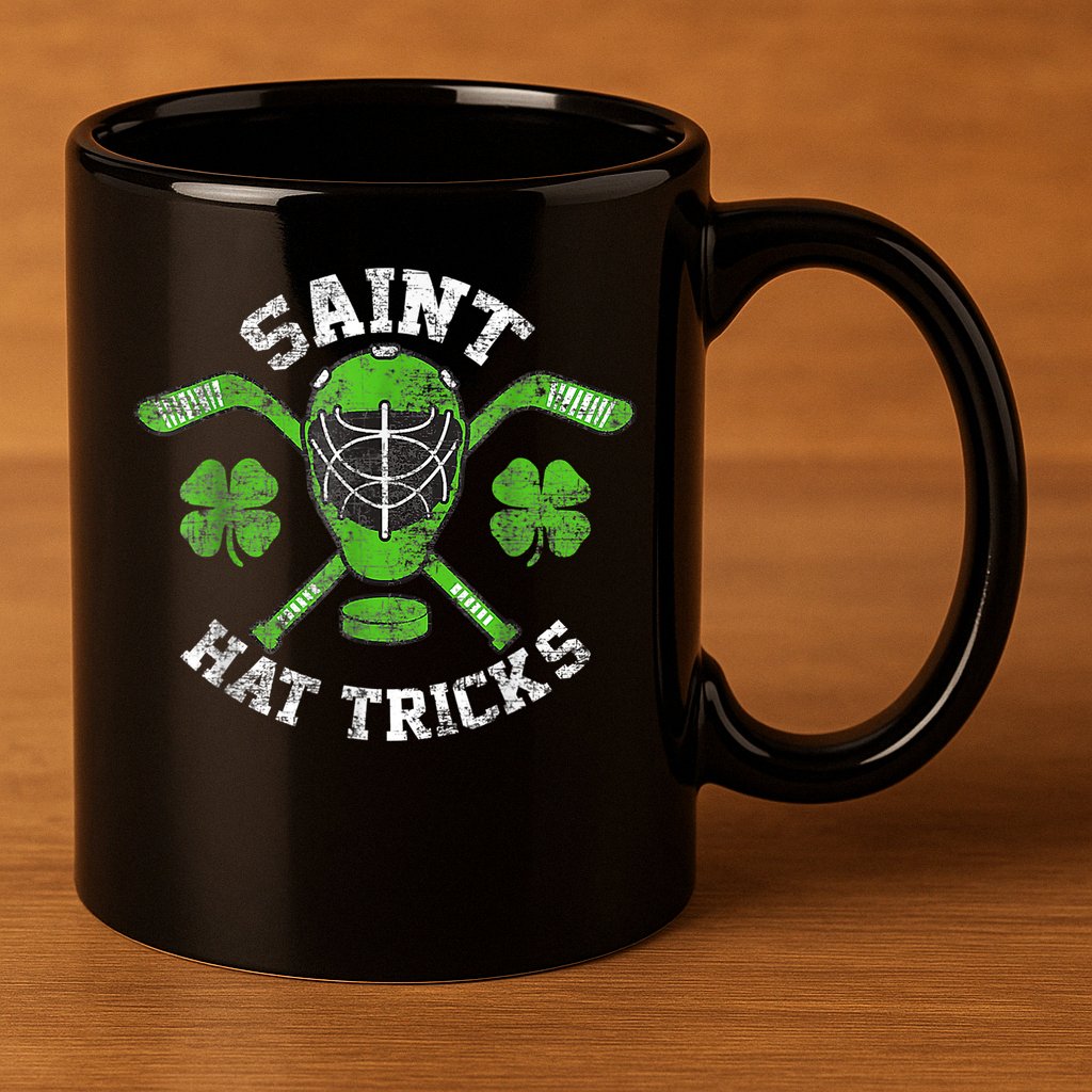 Saint Hattrick St Patrick's Day Hockey Hat Tricks Boy 11oz C Handle Ceramic Mug