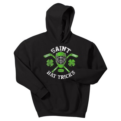 Saint Hattrick St Patrick's Day Hockey Hat Tricks Boy Kids Hoodie