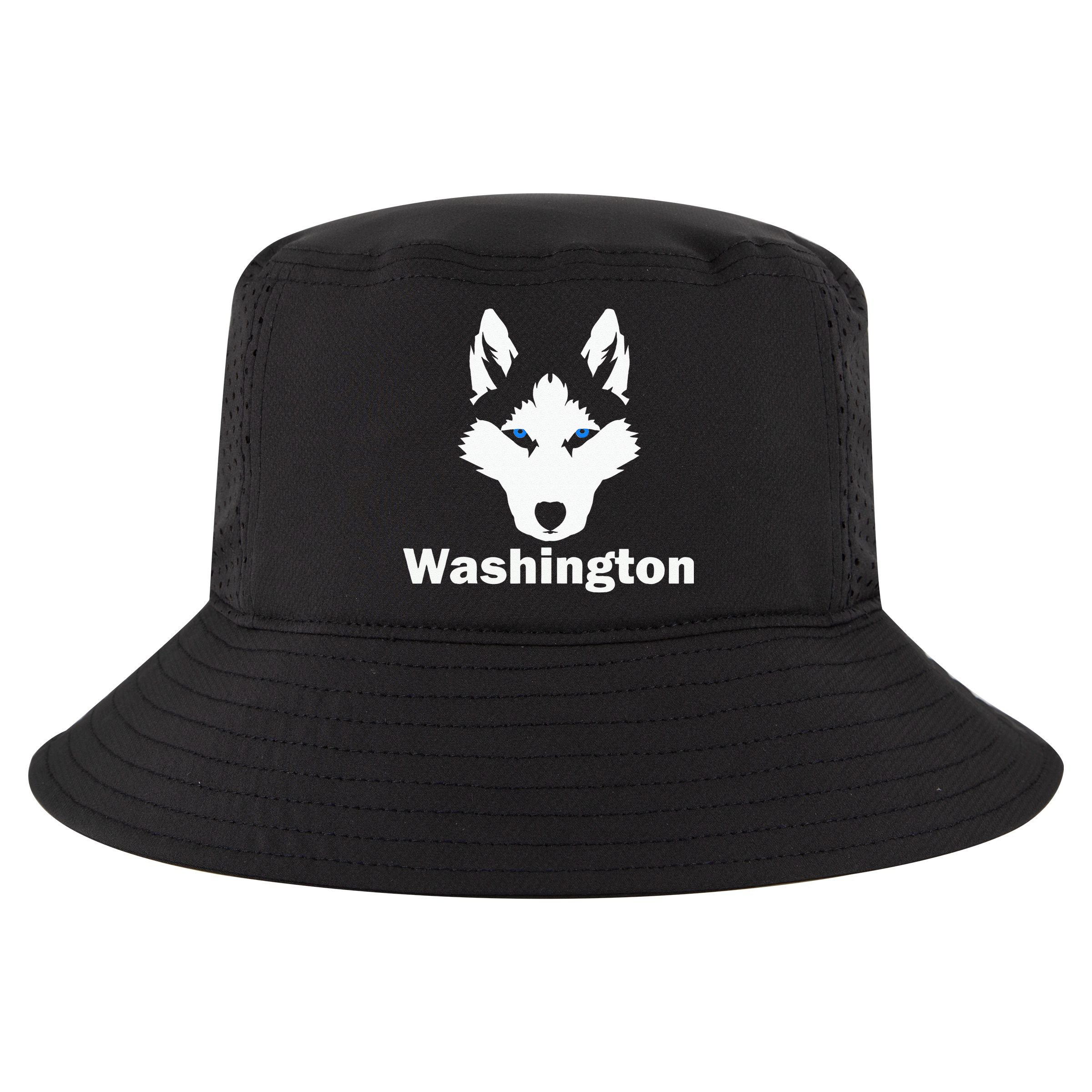Siberian Huskies State Of Washington Husky Face Cool Comfort Performance Bucket Hat