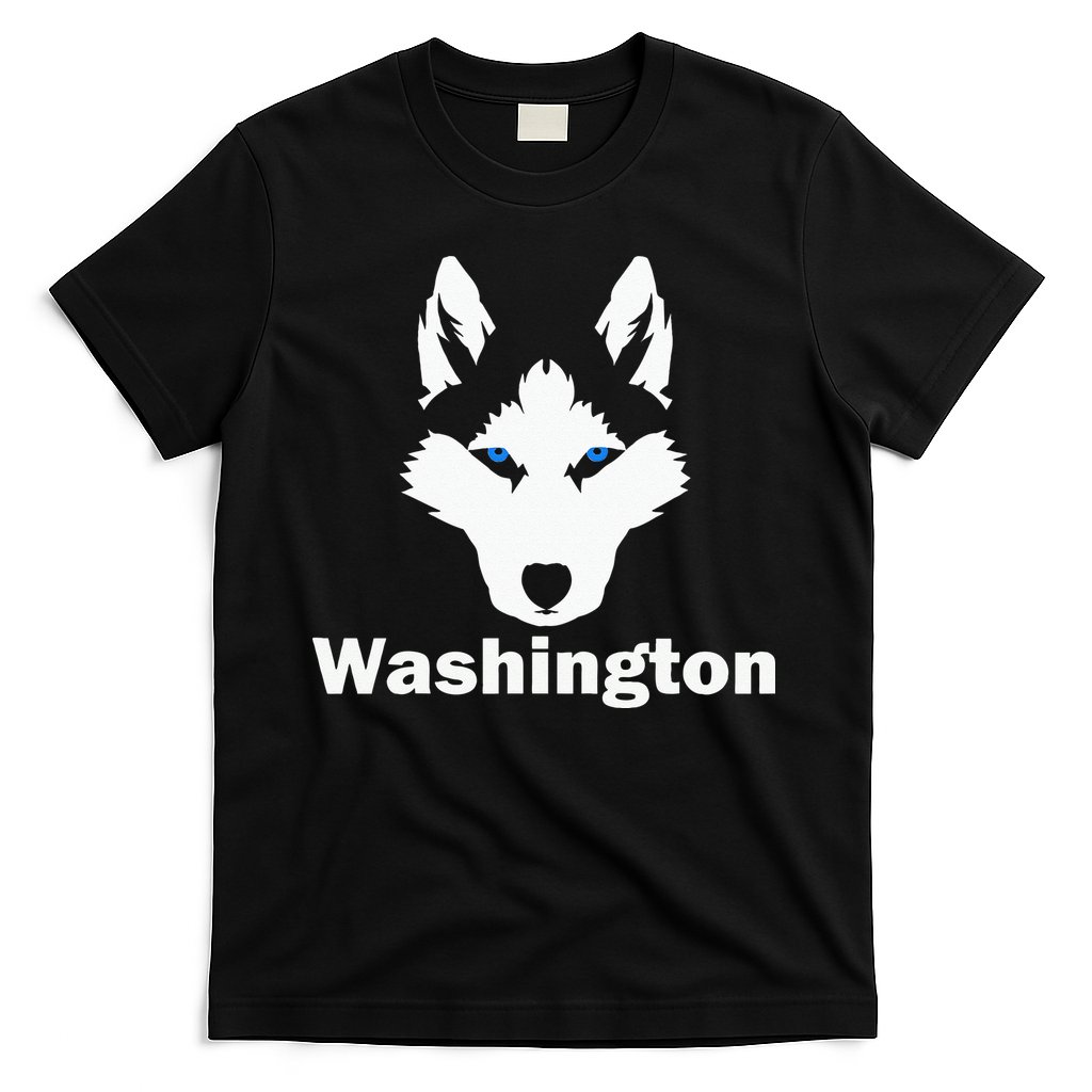 Siberian Huskies State Of Washington Husky Face T-Shirt