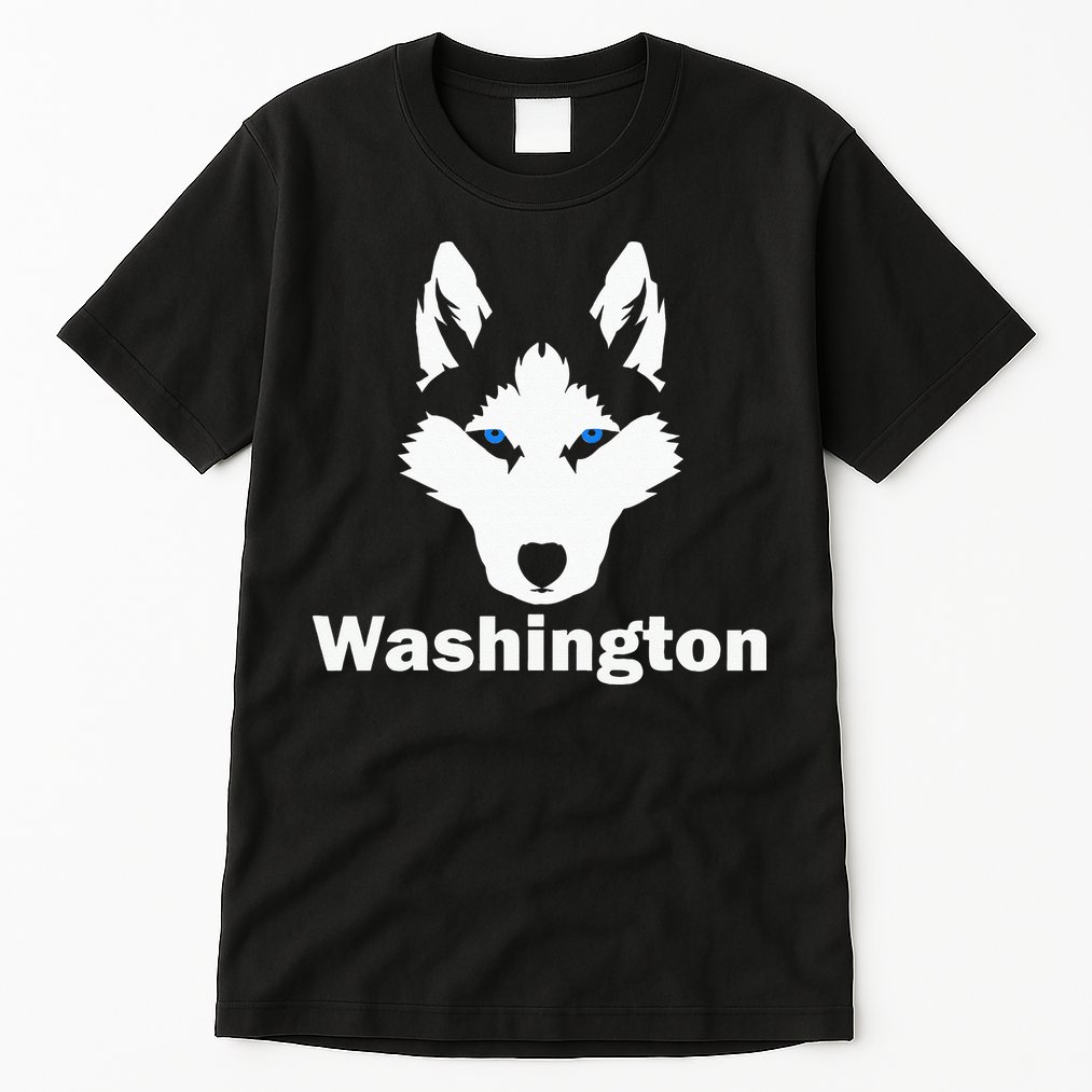 Siberian Huskies State Of Washington Husky Face Tall T-Shirt