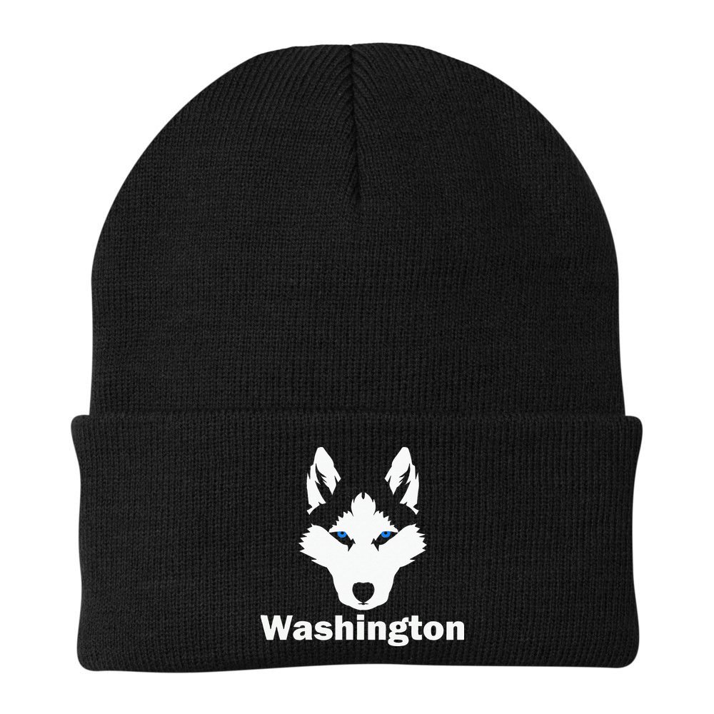 Siberian Huskies State Of Washington Husky Face Beanie