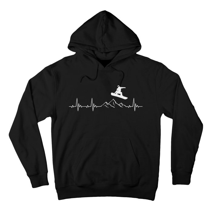 Snowboard Heartbeat Snowboarder Frequency Pulse Hoodie