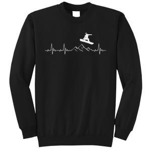 Snowboard Heartbeat Snowboarder Frequency Pulse Sweatshirt