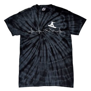 Snowboard Heartbeat Snowboarder Frequency Pulse Tie-Dye T-Shirt