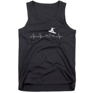 Snowboard Heartbeat Snowboarder Frequency Pulse Tank Top