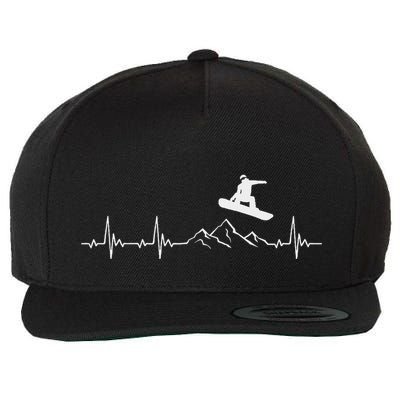 Snowboard Heartbeat Snowboarder Frequency Pulse Wool Snapback Cap