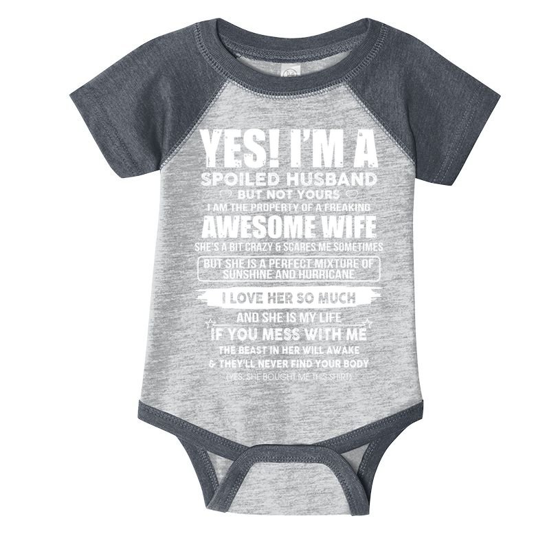 Spoiled Husband Infant Baby Jersey Bodysuit