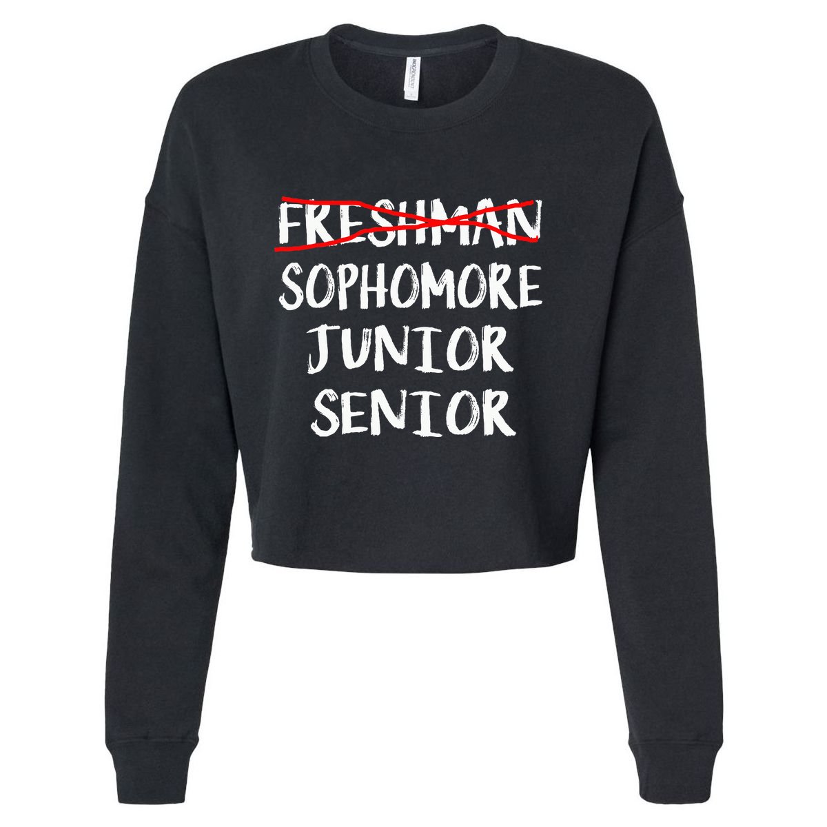 Sophomore High School Freshman College Freshman Graduation Cropped Pullover Crew