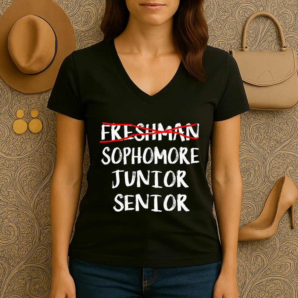 Sophomore High School Freshman College Freshman Graduation Women's V-Neck T-Shirt