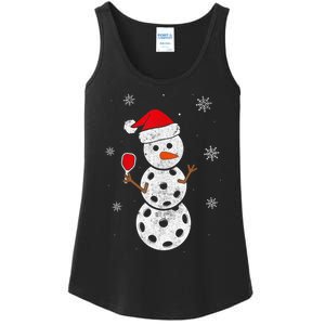 Santa Hat Snowman Gifts For Xmas Funny Pickleball Christmas Ladies Essential Tank