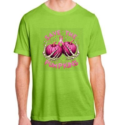 Skeleton Halloween Save The Pumpkins Breast Cancer Awareness Gift Adult ChromaSoft Performance T-Shirt