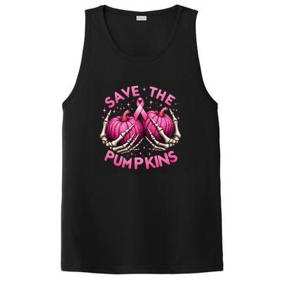 Skeleton Halloween Save The Pumpkins Breast Cancer Awareness Gift PosiCharge Competitor Tank