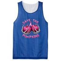 Skeleton Halloween Save The Pumpkins Breast Cancer Awareness Gift Mesh Reversible Basketball Jersey Tank