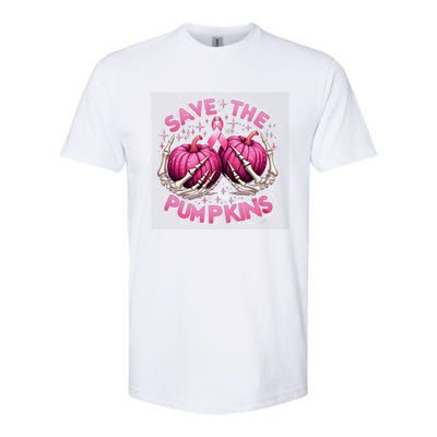 Skeleton Halloween Save The Pumpkins Breast Cancer Awareness Gift Softstyle CVC T-Shirt