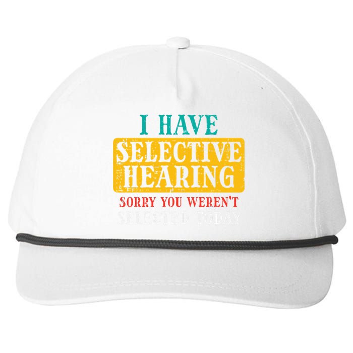 Selective Hearing Sorry Funny Saying Humorous Women Snapback Five-Panel Rope Hat