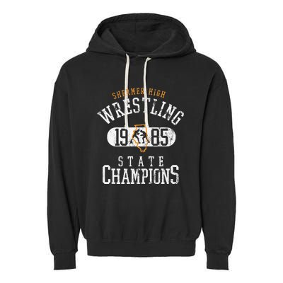 Shermer High School Wrestling Team 1985 Garment-Dyed Fleece Hoodie