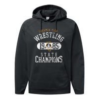 Shermer High School Wrestling Team 1985 Performance Fleece Hoodie