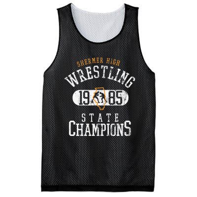 Shermer High School Wrestling Team 1985 Mesh Reversible Basketball Jersey Tank