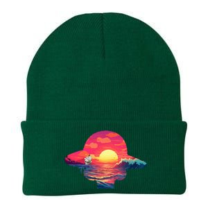 Straw Hat Sunset Pirate Ship Custom Design Anime Knit Cap Winter Beanie