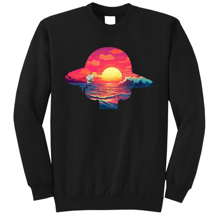 Straw Hat Sunset Pirate Ship Custom Design Anime Sweatshirt