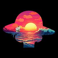 Straw Hat Sunset Pirate Ship Custom Design Anime T-Shirt