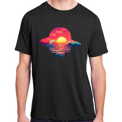 Straw Hat Sunset Pirate Ship Custom Design Anime Adult ChromaSoft Performance T-Shirt