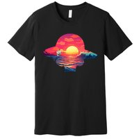 Straw Hat Sunset Pirate Ship Custom Design Anime Premium T-Shirt