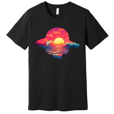 Straw Hat Sunset Pirate Ship Custom Design Anime Premium T-Shirt