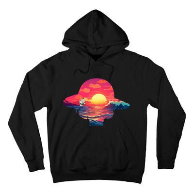 Straw Hat Sunset Pirate Ship Custom Design Anime Tall Hoodie