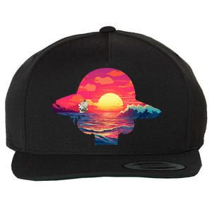 Straw Hat Sunset Pirate Ship Custom Design Anime Wool Snapback Cap