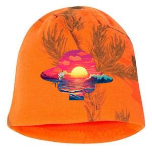 Straw Hat Sunset Pirate Ship Custom Design Anime Kati - Camo Knit Beanie