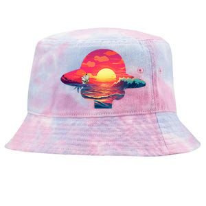 Straw Hat Sunset Pirate Ship Custom Design Anime Tie-Dyed Bucket Hat