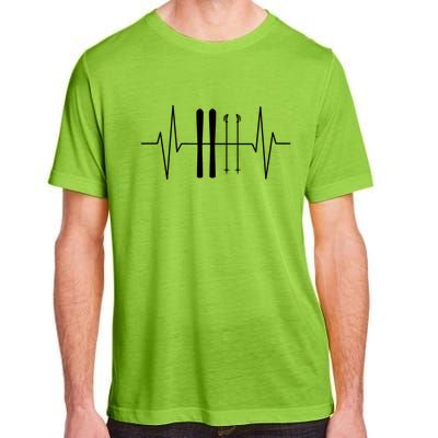 Ski Heartbeat Skier Skiing Gift For Skier Adult ChromaSoft Performance T-Shirt