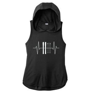 Ski Heartbeat Skier Skiing Gift For Skier Ladies PosiCharge Tri-Blend Wicking Draft Hoodie Tank