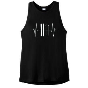 Ski Heartbeat Skier Skiing Gift For Skier Ladies PosiCharge Tri-Blend Wicking Tank