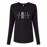 Ski Heartbeat Skier Skiing Gift For Skier Womens Cotton Relaxed Long Sleeve T-Shirt