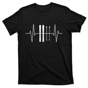 Ski Heartbeat Skier Skiing Gift For Skier T-Shirt