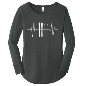 Ski Heartbeat Skier Skiing Gift For Skier Women's Perfect Tri Tunic Long Sleeve Shirt