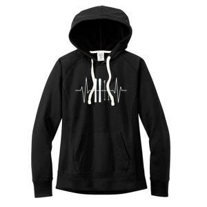 Ski Heartbeat Skier Skiing Gift For Skier Women's Fleece Hoodie