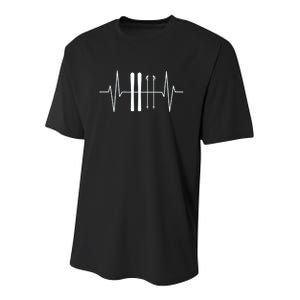 Ski Heartbeat Skier Skiing Gift For Skier Youth Performance Sprint T-Shirt