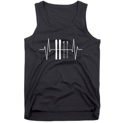 Ski Heartbeat Skier Skiing Gift For Skier Tank Top