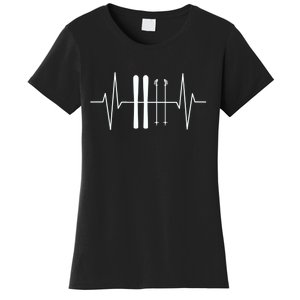 Ski Heartbeat Skier Skiing Gift For Skier Women's T-Shirt