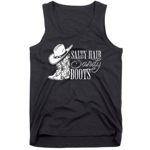 Salty Hair Sandy Boots Cowgirl Summer Retro Summer Beach Tank Top