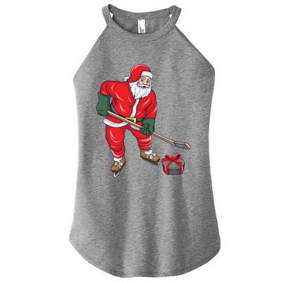 Santa Hockey Santa Playing Hockey Santa Hockey Player Gift Women's Perfect Tri Rocker Tank