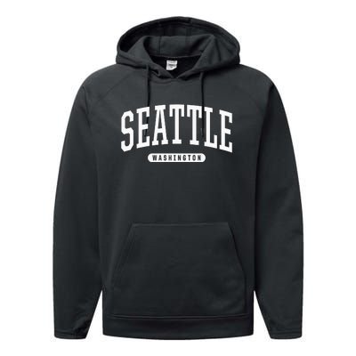 Seattle Hoodie Swea College University Style USA Performance Fleece Hoodie