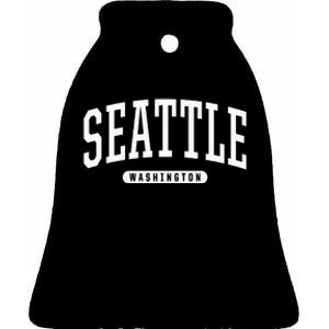 Seattle Hoodie Swea College University Style USA Ceramic Bell Ornament