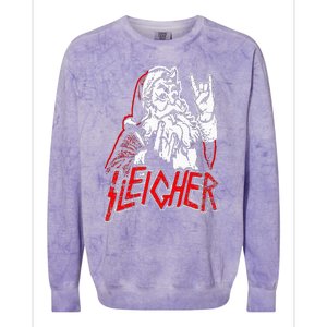 Sleigher Hail Santa Heavy Metal Christmas Colorblast Crewneck Sweatshirt