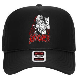 Sleigher Hail Santa Heavy Metal Christmas High Crown Mesh Back Trucker Hat