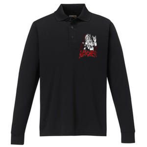 Sleigher Hail Santa Heavy Metal Christmas Performance Long Sleeve Polo